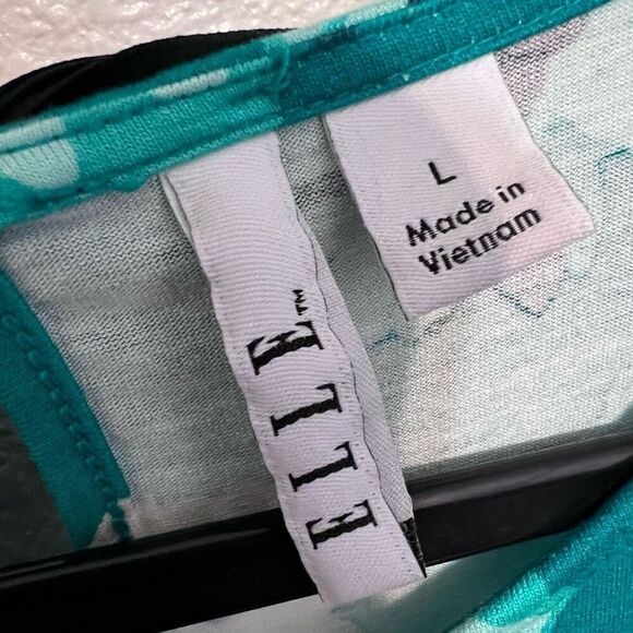 Cute summer top elbow sleeve emerald green floral peplum waist bow knot sz large - Picture 4 of 11